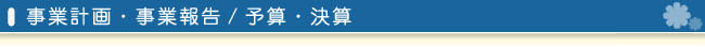 事業計画／事業報告・予算/決算